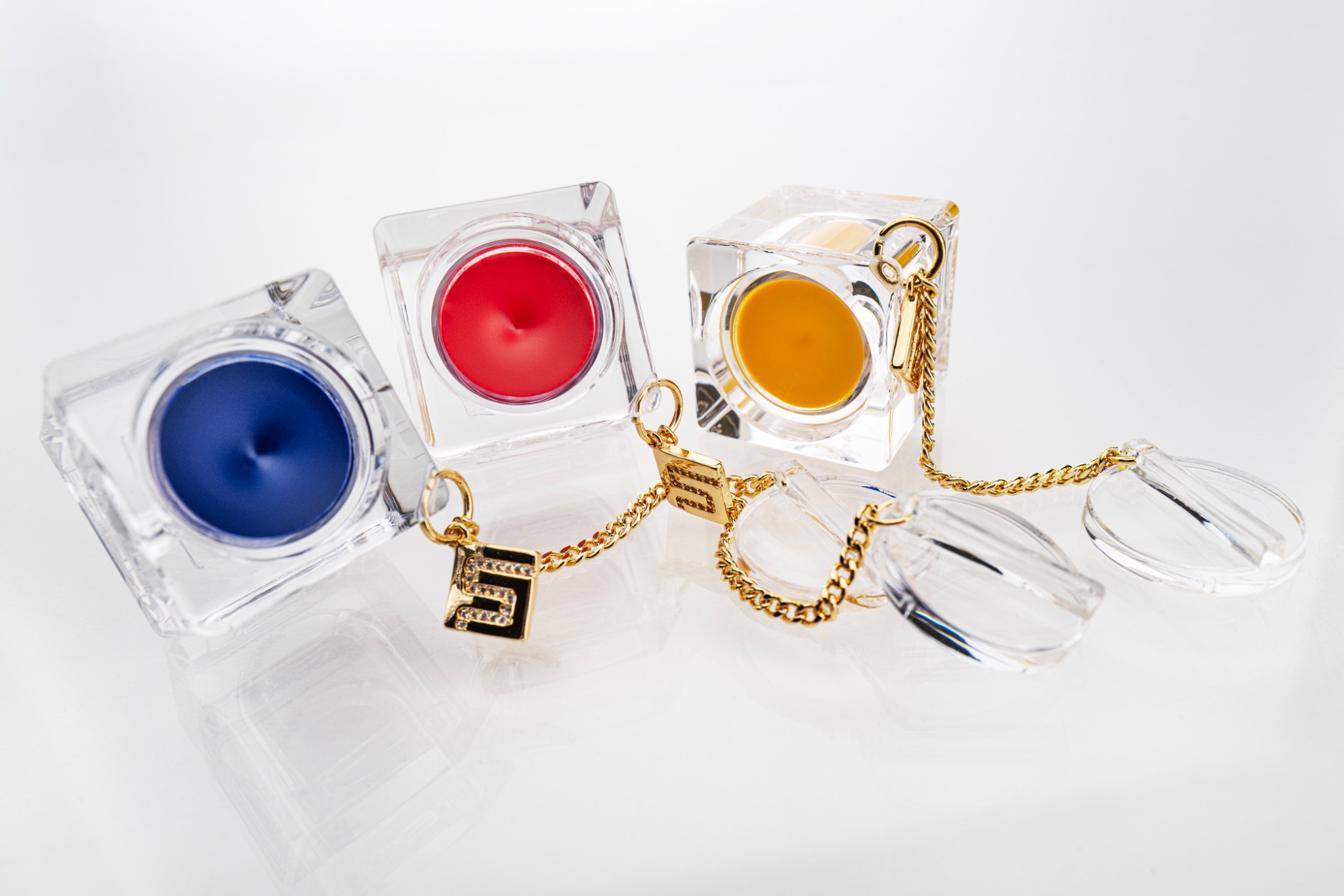 FancyCube transparent cube color products on sand